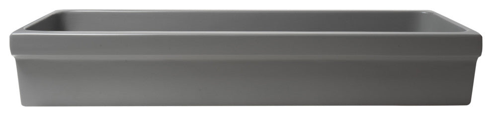 ALFI brand AB48TRGM 48" Grey Matte Above Mount Fireclay Bathroom Trough Sink