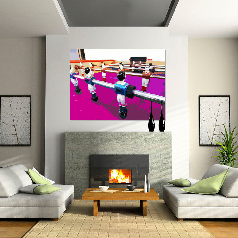 World Cup 2018, Foosball Table Pop Art, 48"x36" Stretched