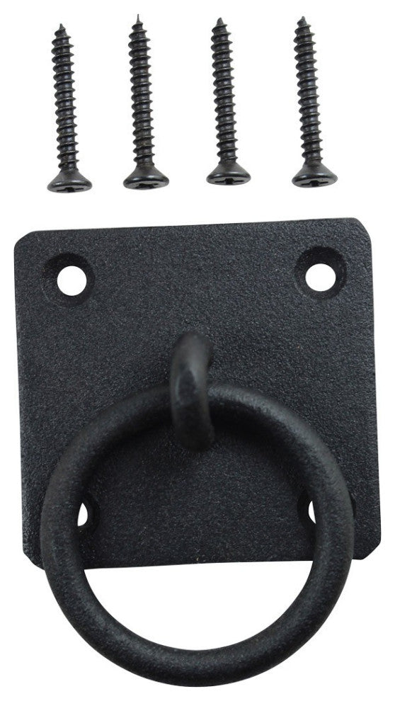 12 Black Cast Iron Ring Cabinet Pull Hardware Rustic Drop Style Pack of 12