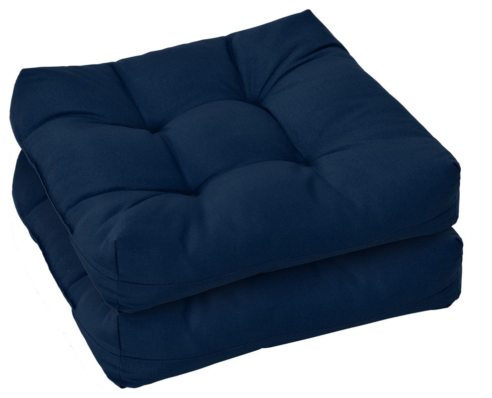 Costway 2PCS 21'' x 21'' Patio Chair Seat Cushion Pads Indoor/Outdoor Navy