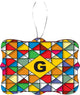 Letter G Monogram Colors Stained Glass Rectangle Design Christmas Tree Ornament