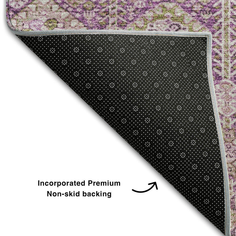 Premium Machine Washable Mayfield AMF574 Lavender 5' x 7'6" Rug
