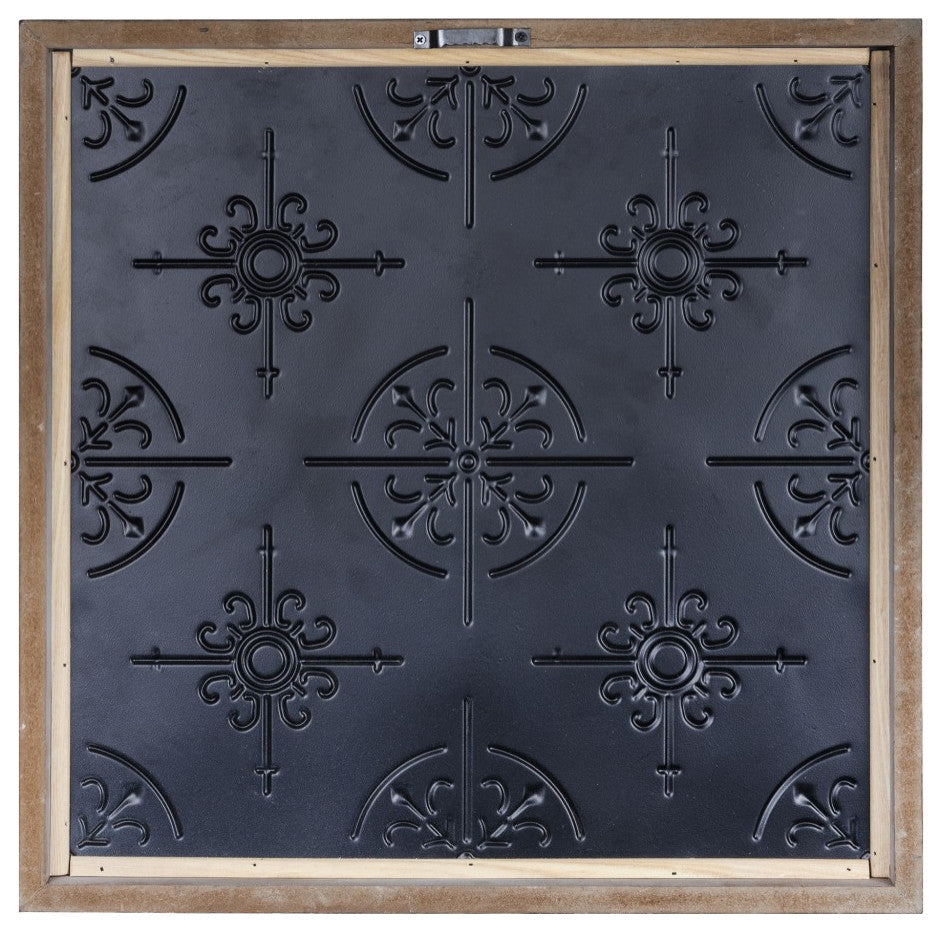 Pale Yellow and Natural Quatrefoil Wall Plaque