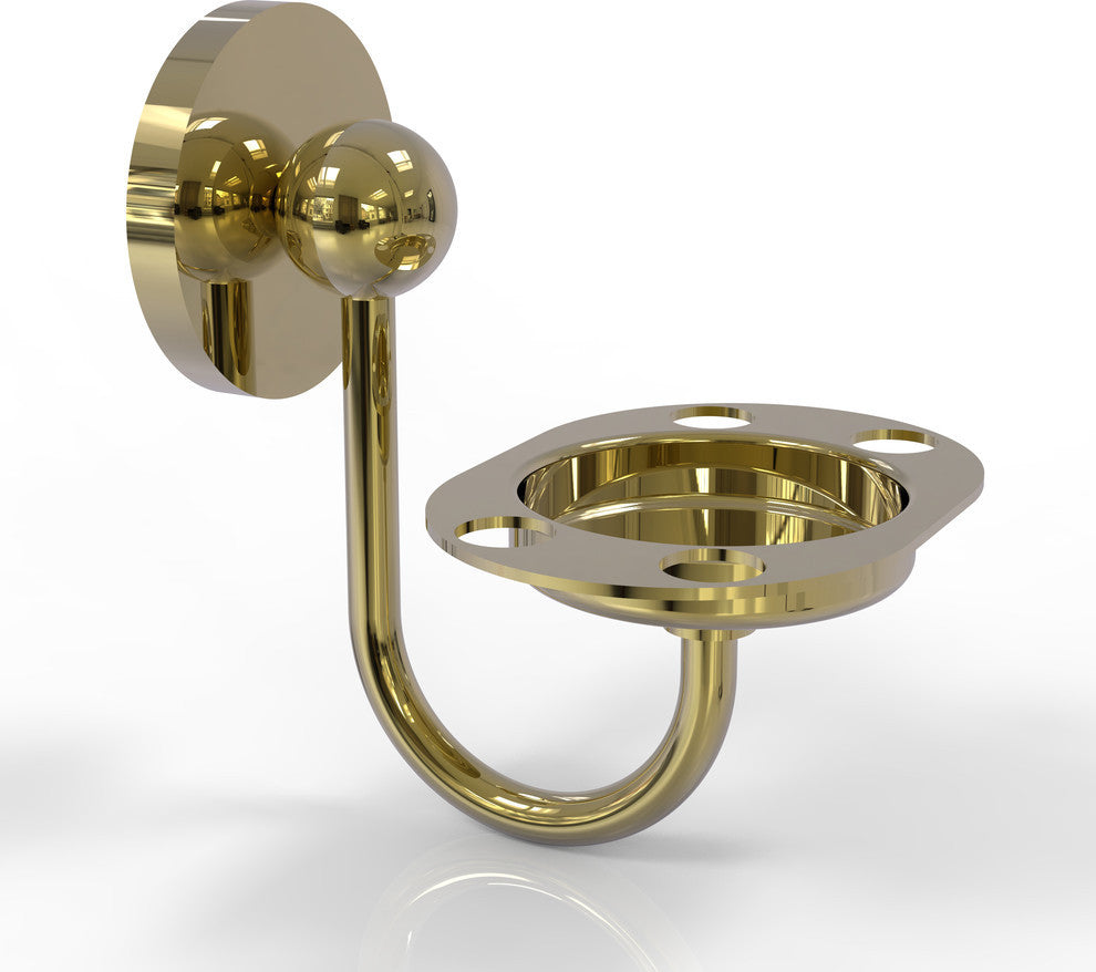 Prestige Skyline Toothbrush and Tumbler Holder, Unlacquered Brass