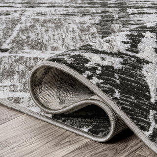 Slant Modern Abstract Black/Gray 3 ft. x 5 ft. Area Rug