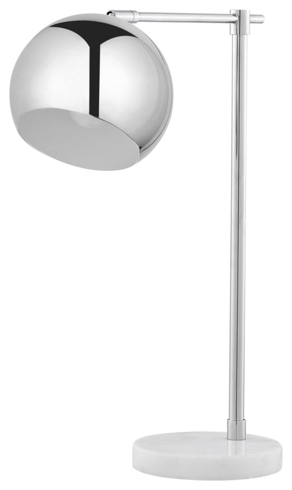 Inspired Home Emmalin Table Lamp, Marble Stone Base, Chrome