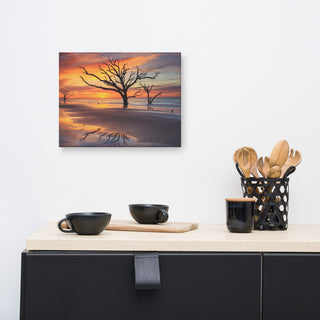Sunrise & Trees At Edisto Island Coastal Landscape Photo Canvas Wall Art Print, 12" X 16"