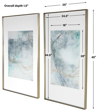 Uttermost 45099 Undulating Oro 45" x 25" Framed Abstract Painting