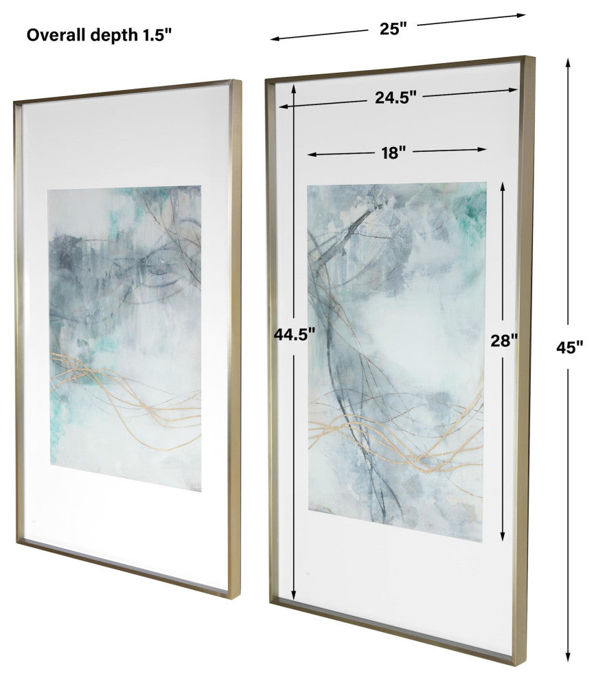 Uttermost 45099 Undulating Oro 45" x 25" Framed Abstract Painting