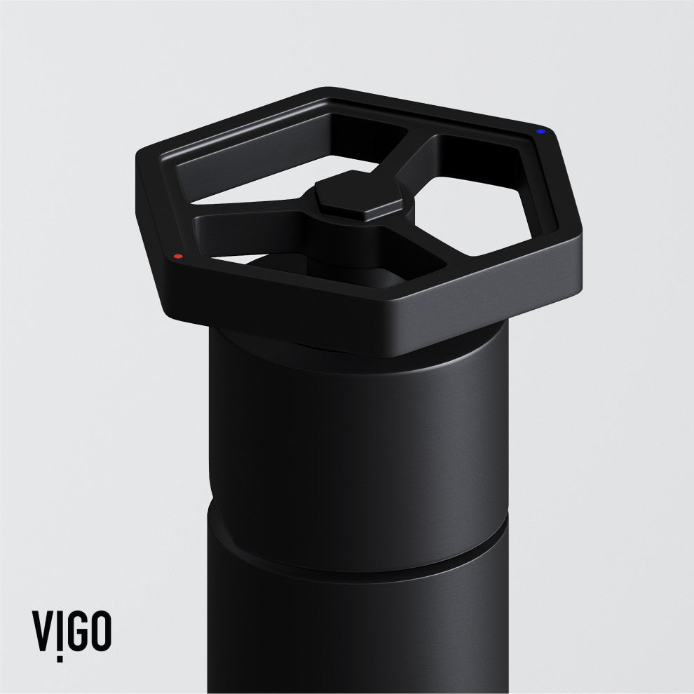 VIGO Ruxton 8" H Single Handle Single Hole Bathroom Faucet, Matte Black, Without Extras