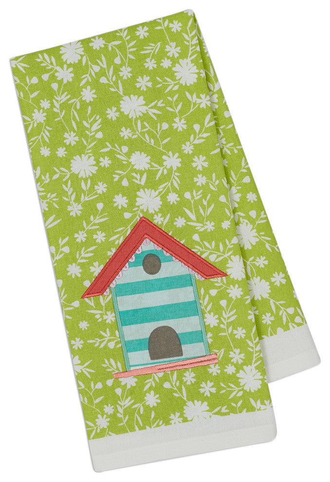 Watering Can Embellished Dishtowel