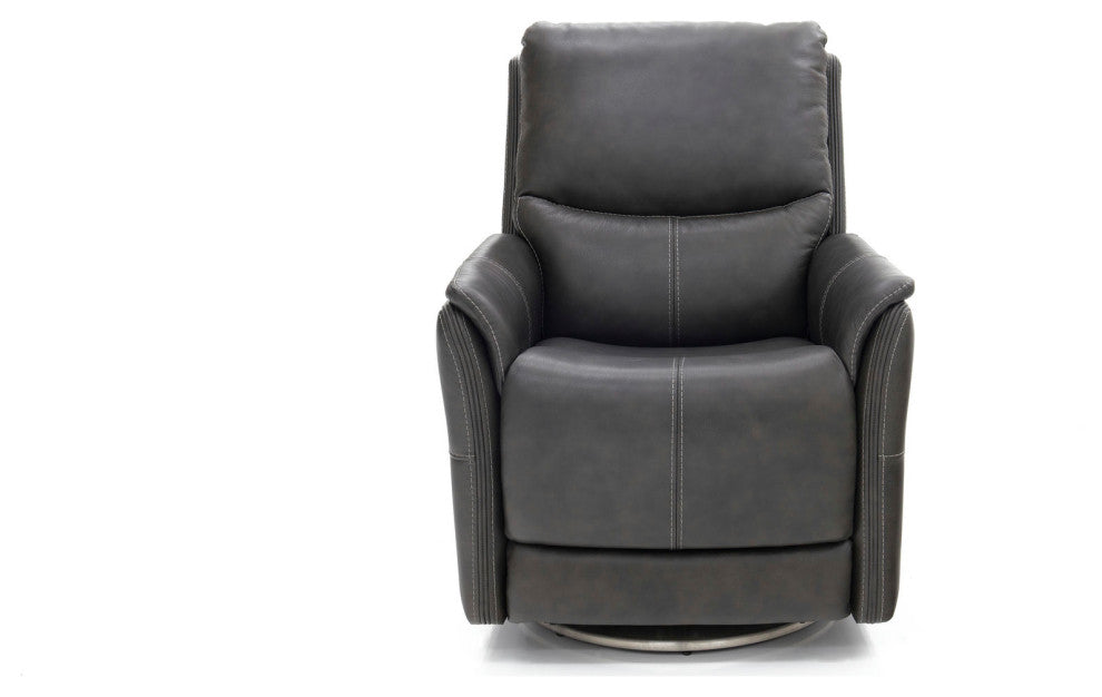 Salem Rainer Steel Swivel Recliner With Power Recline, Head Rest & Lumbar