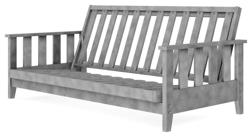 Canby Wall Hugger Futon Frame, Smokey Gray, Queen, Canby