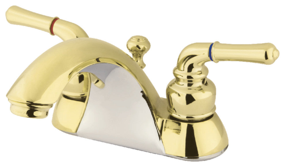Kingston Brass 4" Centerset Bathroom Faucet, Polished Brass