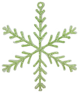 Pastel Dreams Soft Glittered Snowflake Christmas Ornament, Green, 8.75"