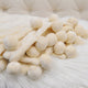 Pom Pom Flannel Fleece Throw Blanket, Antique White, 50" X 60"