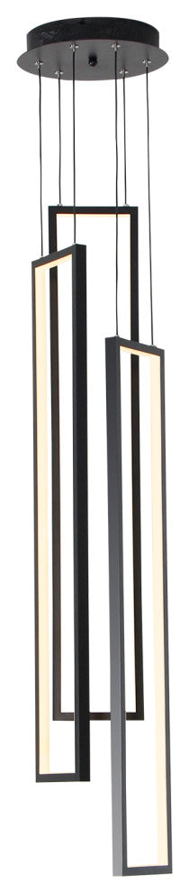 Modern Rectangle LED Chandelier for Stairs, Living Room, Hall, 9.8"x9.8"x80.7"