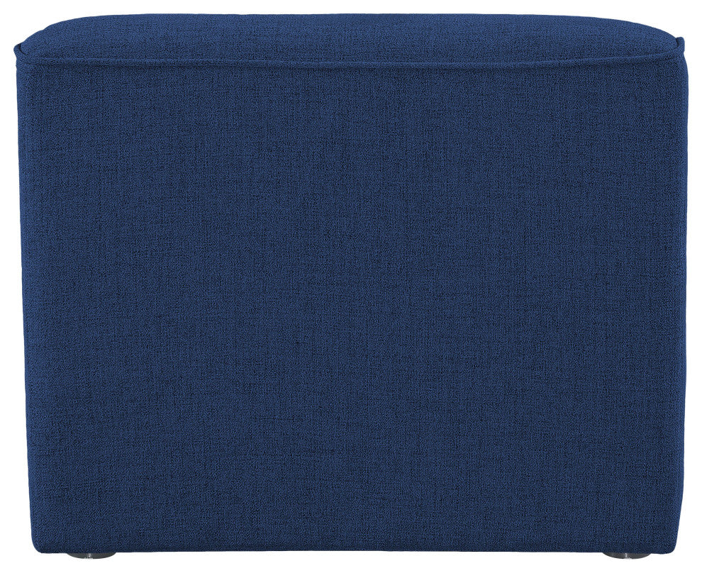 Miramar Linen Textured Fabric Upholstered Armless Chair, Navy