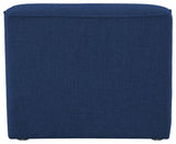 Miramar Linen Textured Fabric Upholstered Armless Chair, Navy