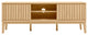 3-Storage Sliding Door TV Stand Fits TVs up to 65 in. with Cable Management, Oak