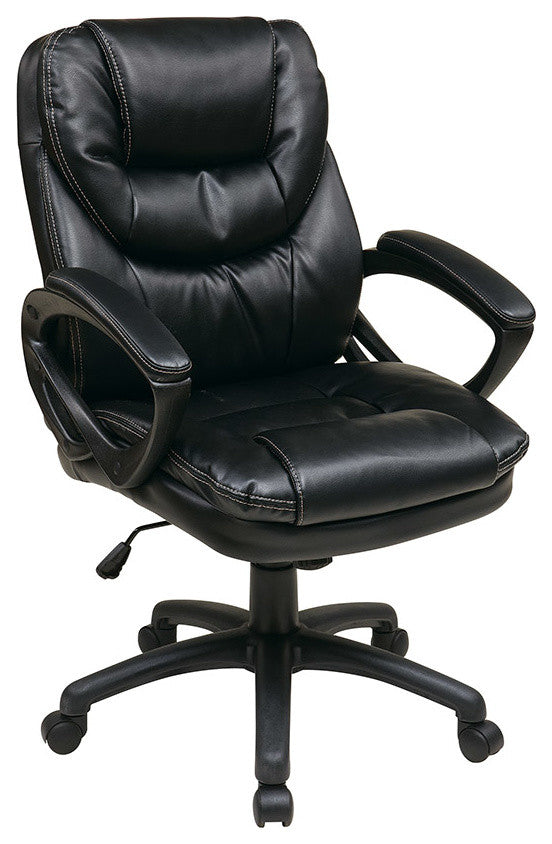 Faux Leather Managers Chair with Padded Arms