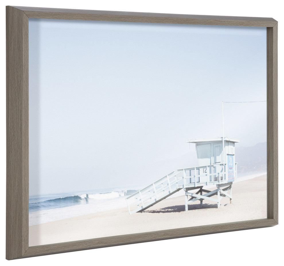 Blake Life Guard Tower Printed Glass by Caroline Mint, Gray 18x24