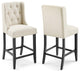 Baronet Counter Bar Stool Upholstered Fabric Set of 2 - Beige