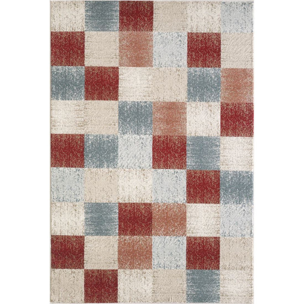 KAS Avalon 5616 Brown Checkered Area Rug, 5'3" x 7'7"