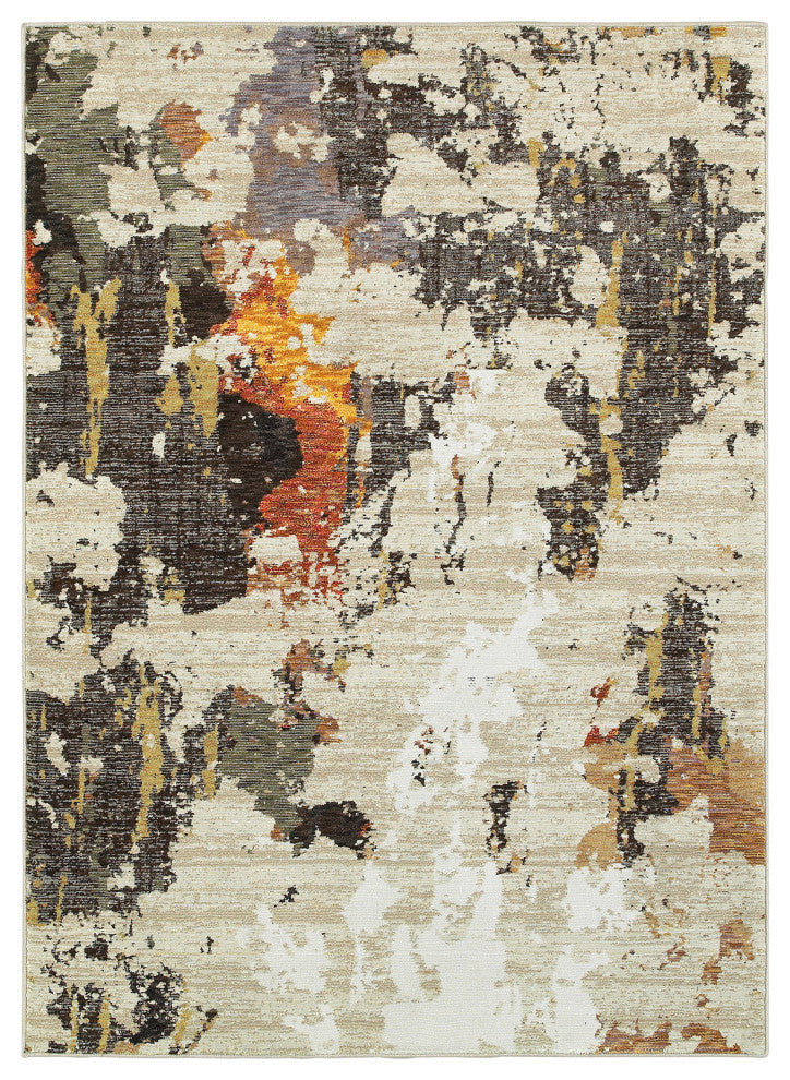 Elements Marble Beige/Charcoal Area Rug, 8'6"x11'7"