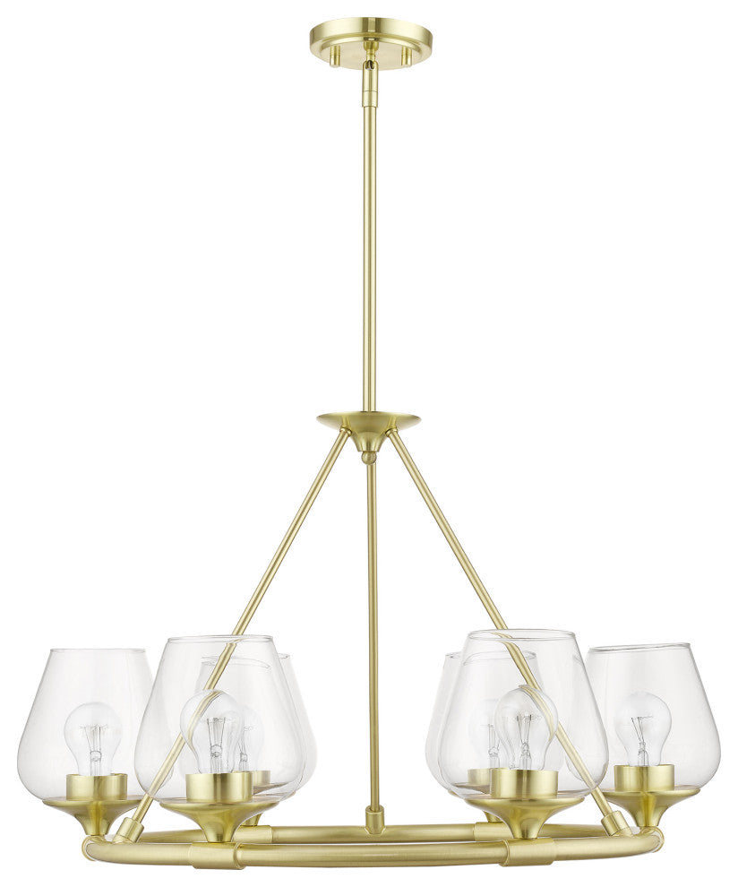 Willow 6 Light Satin Brass Chandelier