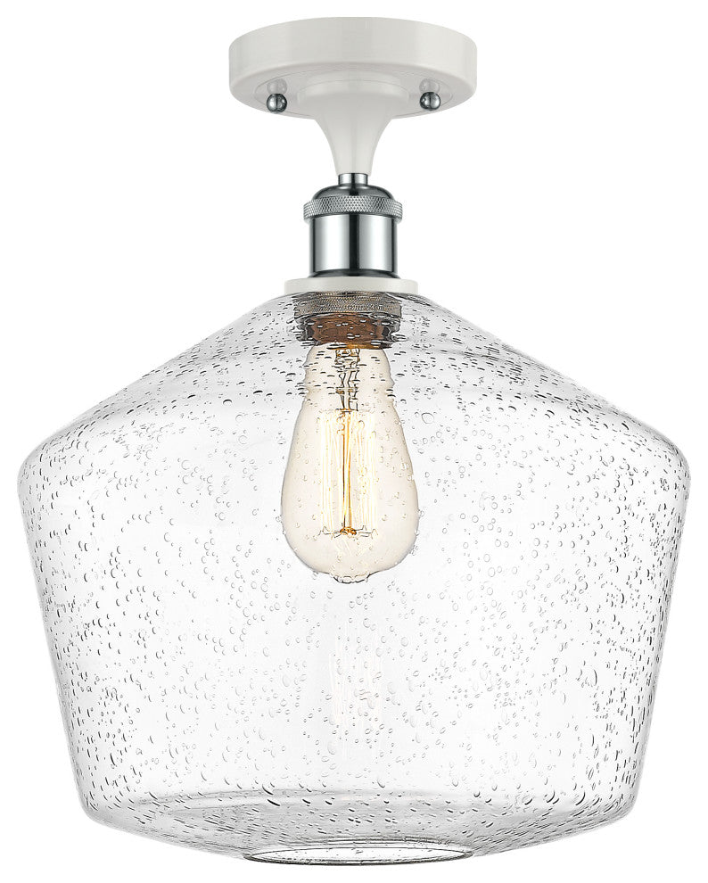 Innovations 516-1C-WPC-G654-12-LED Semi-Flush Mount, White/Polished Chrome