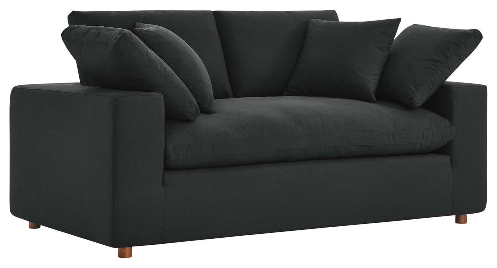 Commix Down Filled Overstuffed Loveseat - Black