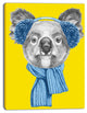 Koala with Scarf and Earmuffs, Animal Canvas Art Print, 28"x60"