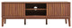 3-Storage Sliding Door TV Stand Fits TVs up to 65 in, Cable Management, Walnut