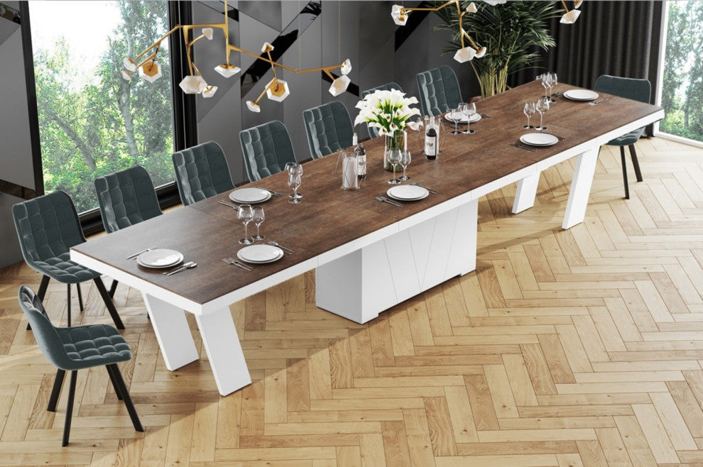 ALETA Dining Set, Lava Rock/White/Green