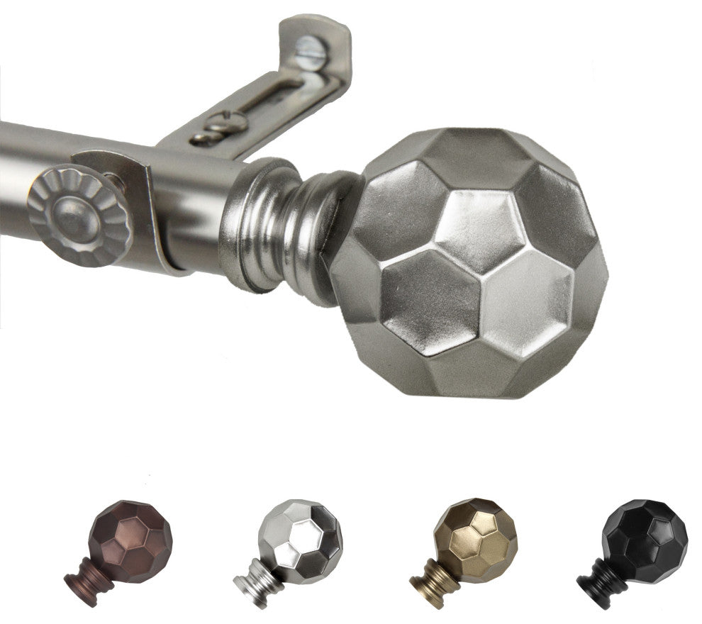 Remi 13/16" Diameter Curtain Rod, Satin Nickel, 18-28"