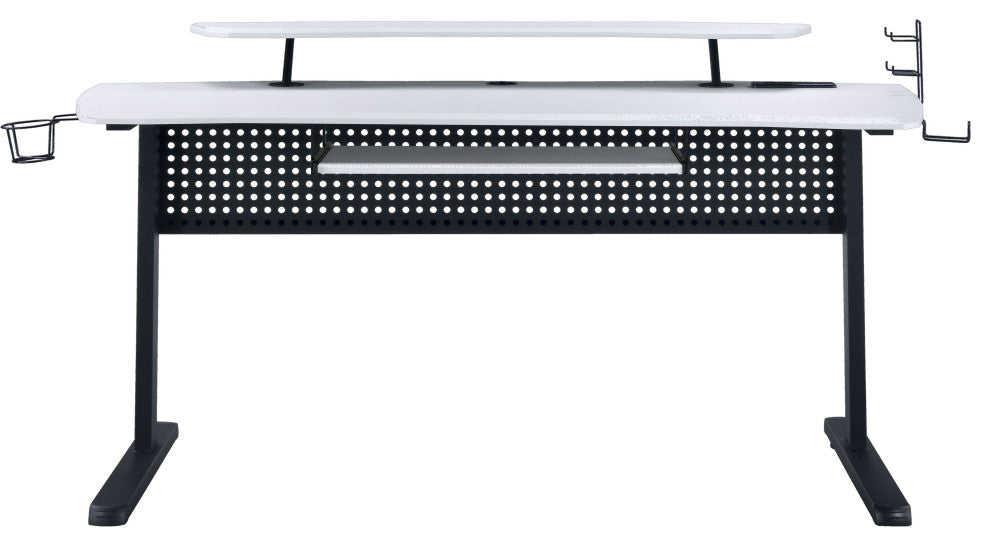 Acme Vildre Gaming Table With USB Port Black and White Finish