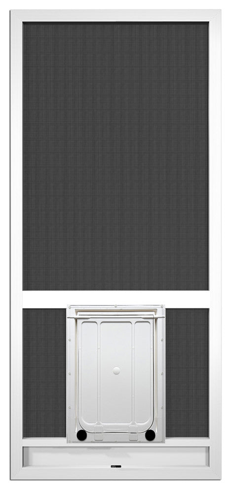 Screen Door Aluminum With Pet Door 80"x36" White