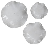 Uttermost 04234 Abella Abstract Flower Ceramic Wall Art - Set of - Fresh White