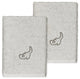 Linum Home Turkish Cotton April 2-Piece Embellished Washcloth Set, Light Gray