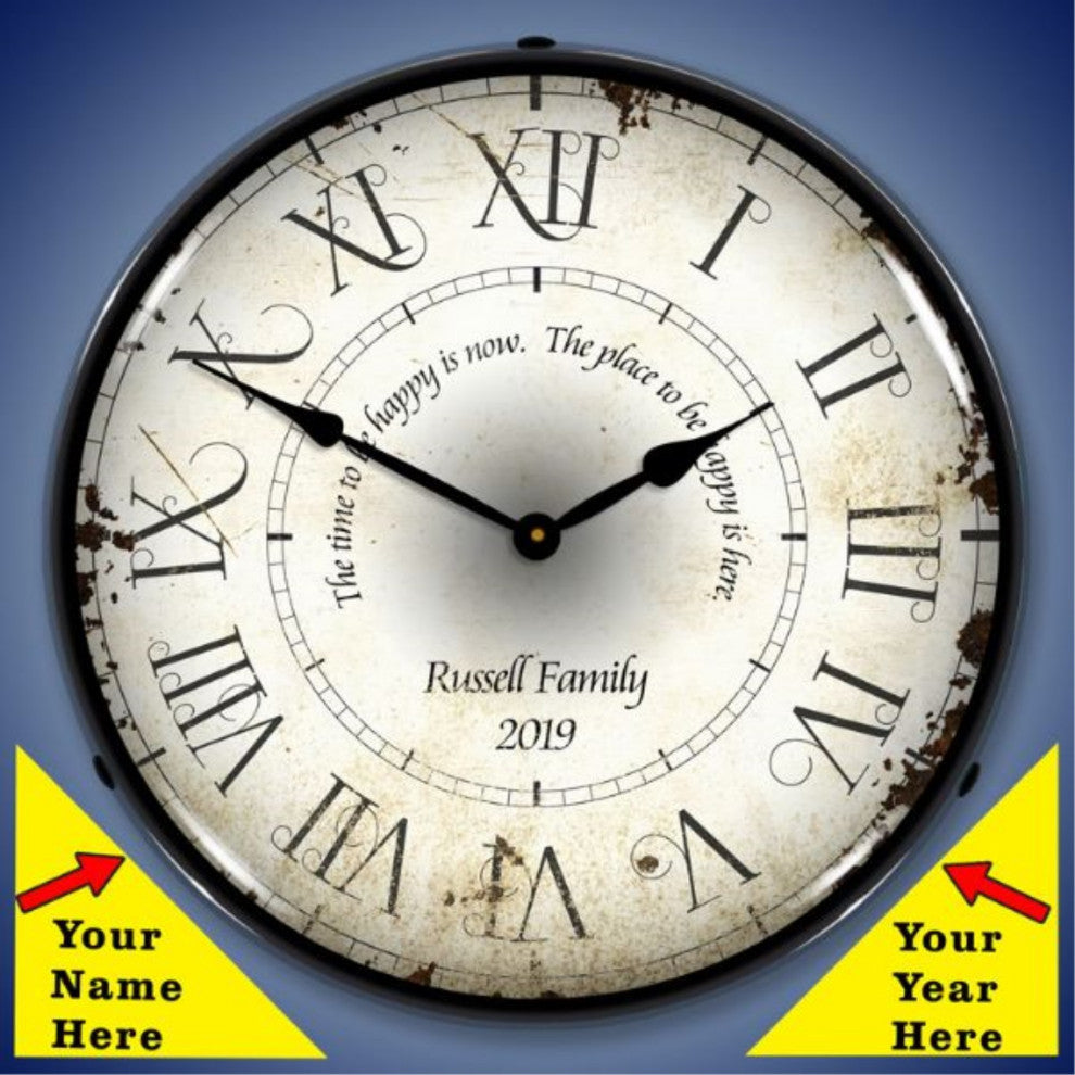 AG20111157 Add Your Name Roman Antique Clock