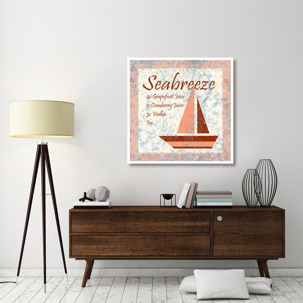 "Cocktail Recipes - Sea Breeze" Digital Paper Print by BG.Studio, 42"x42"