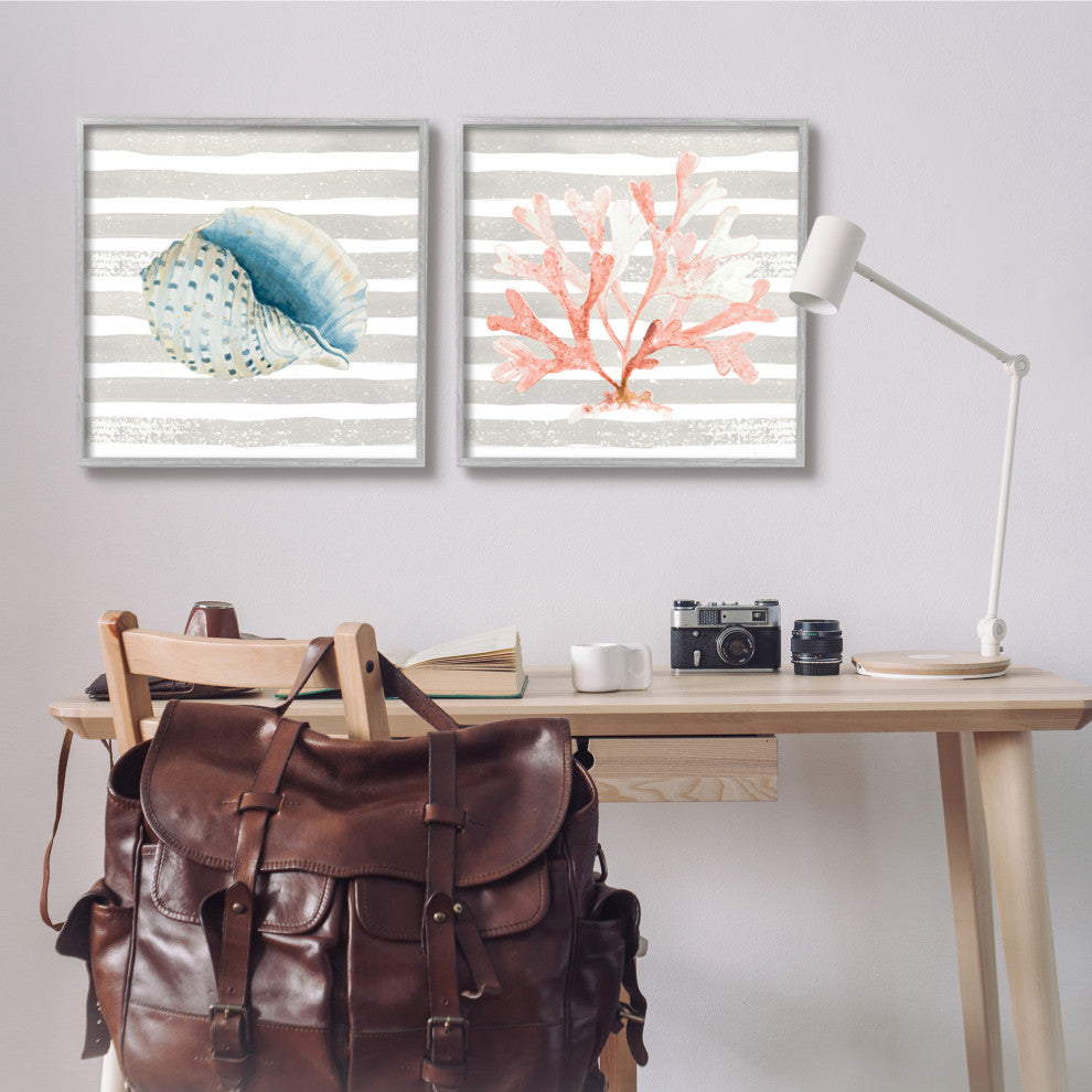 Nautical Curved Shell Pink Coral,24 x 24