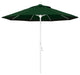 9' Matted White Collar Tilt Crank Aluminum Umbrella, Pacifica, Hunter Green