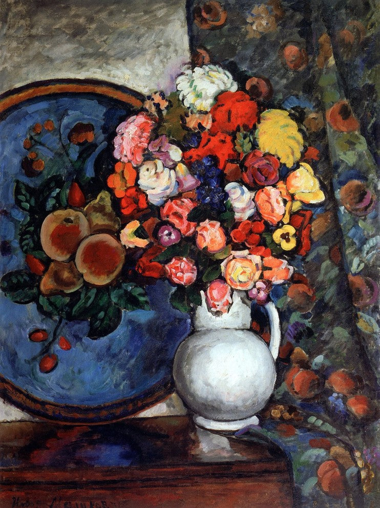 Still Life Flowers in A Vase Tile Mural Bathroom Wall Backsplash, 6"x8", Matte