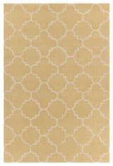 Davin Contemporary Area Rug, Yellow and White, 5'x7'
