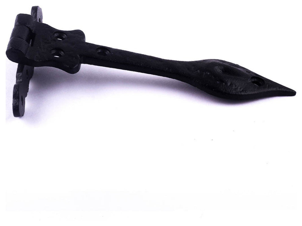 Black Hinges For Doors Wrought Iron Hinge 6 Inch Spear Tip Hardware Pack of 4