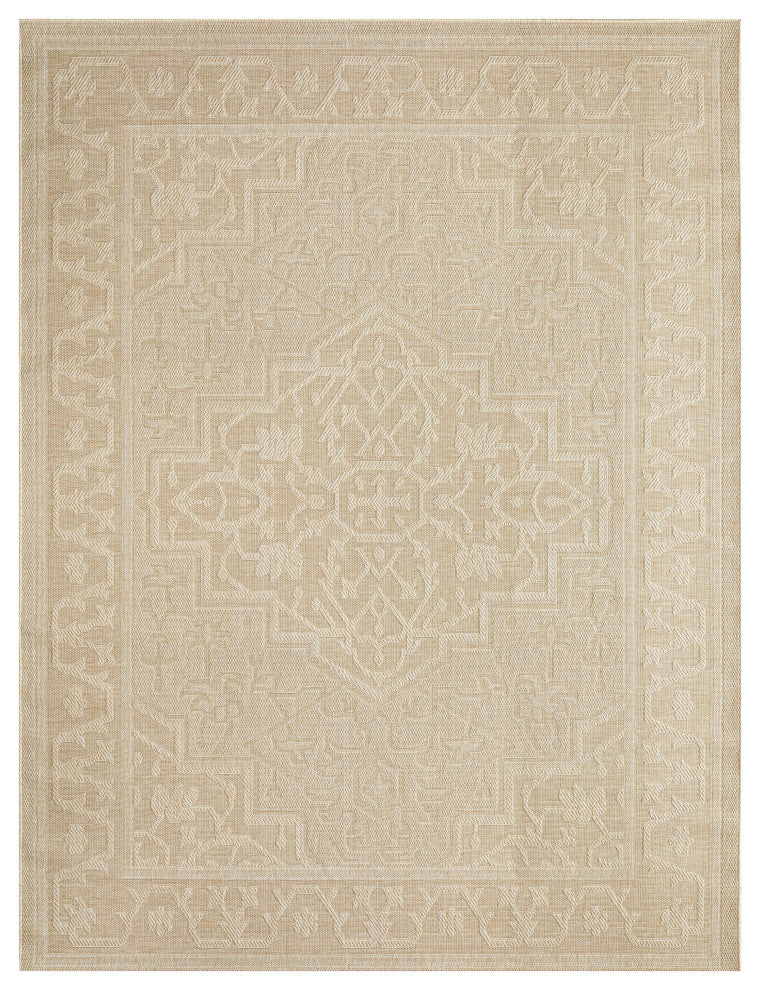 Nourison Tulum 10' x 14' Cream Outdoor Rug
