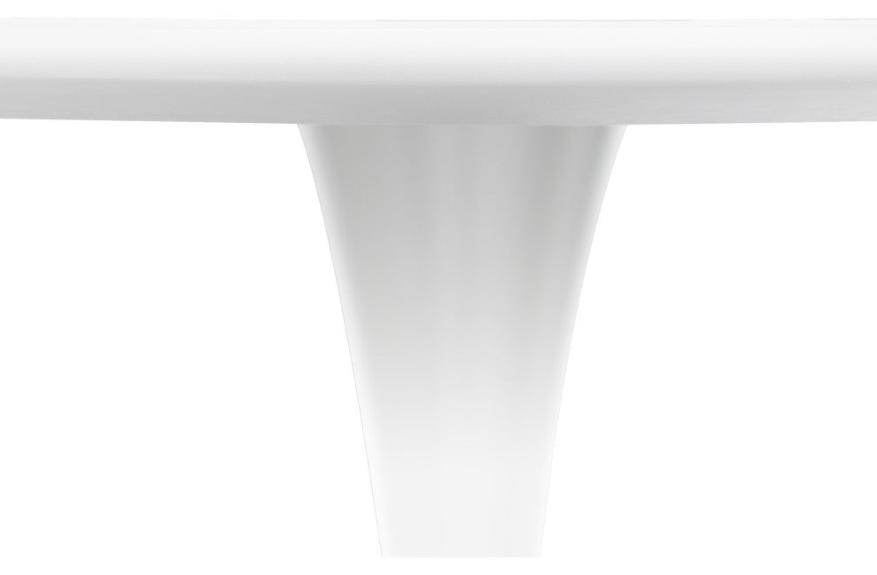 Round Dining Table 35" MDF Wood Tabletop in Steel for Dining Room & Kitchen, White