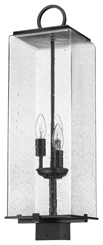 Sana Three Light Outdoor Post Mount, Black